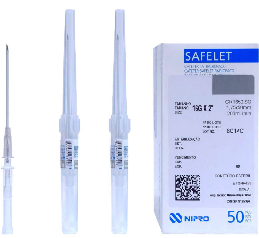 CATETER ENDOVENOSO SAFELET 16G x 2