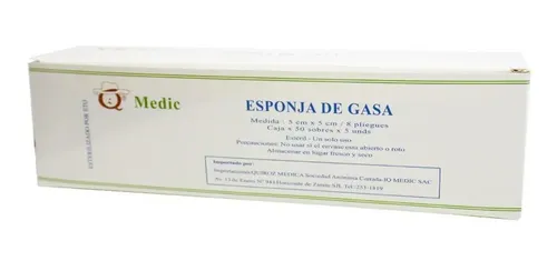Esponja de Gasa Estéril Absorbente de 5 X 5 CM