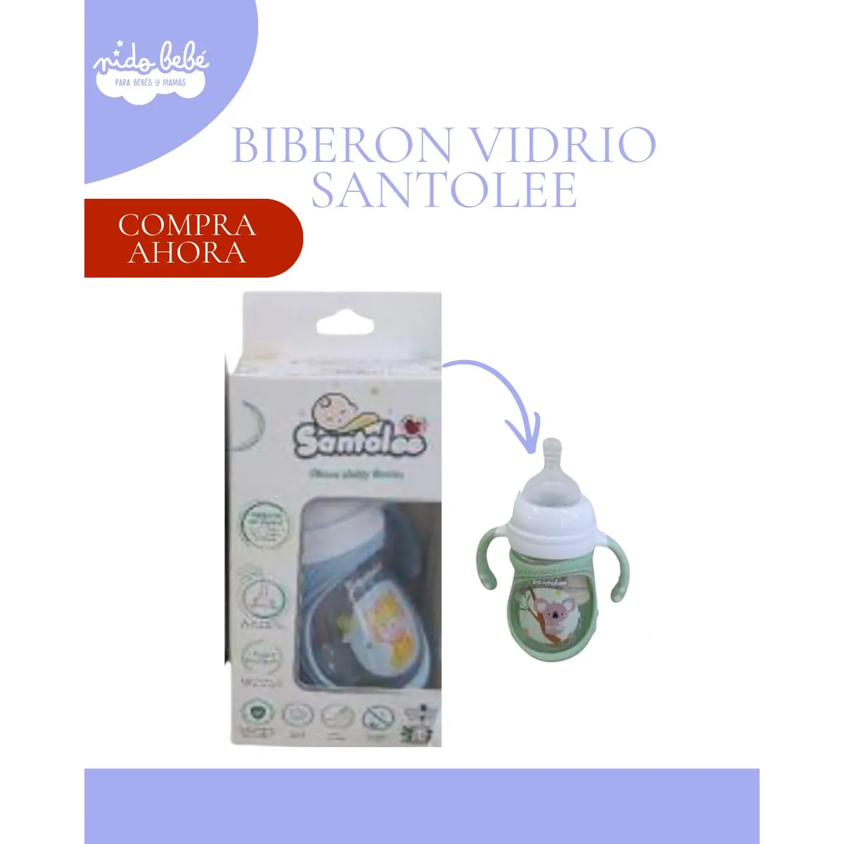 Biberón Santolee Vidrio
