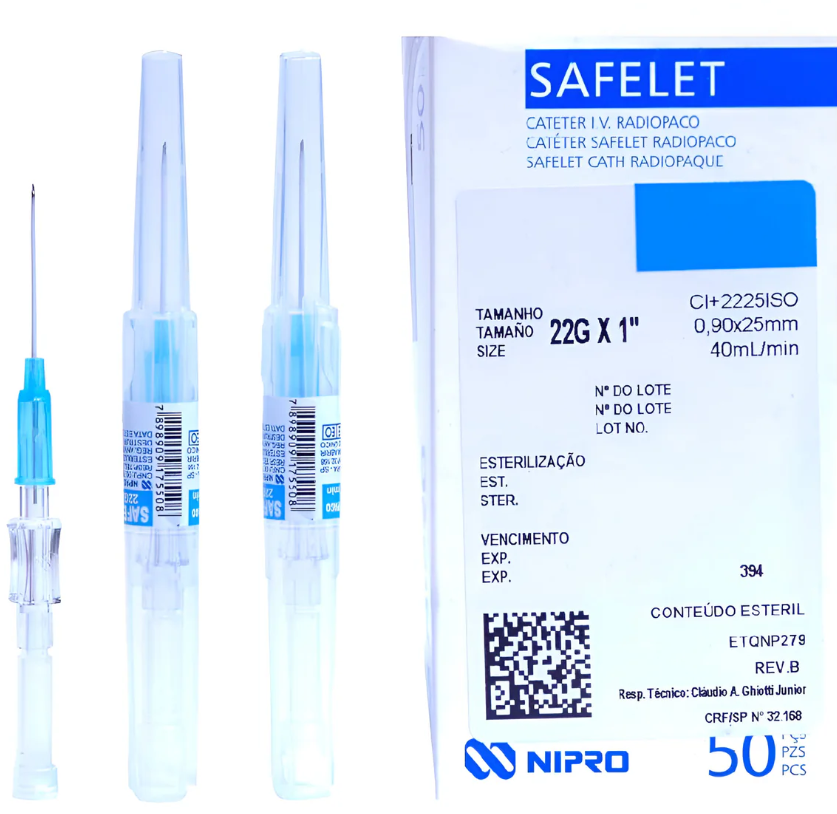 CATETER ENDOVENOSO SAFELET 24G x 3/4