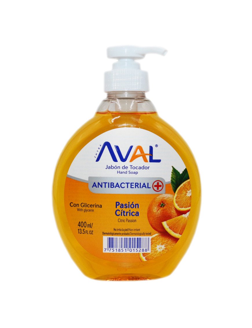 Jabon Liquido Antibacterial Aval 400ml Gel Mascarilla