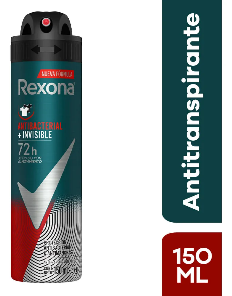 Antitranspirante En Aerosol Rexona Men Antibacterial + Invisible