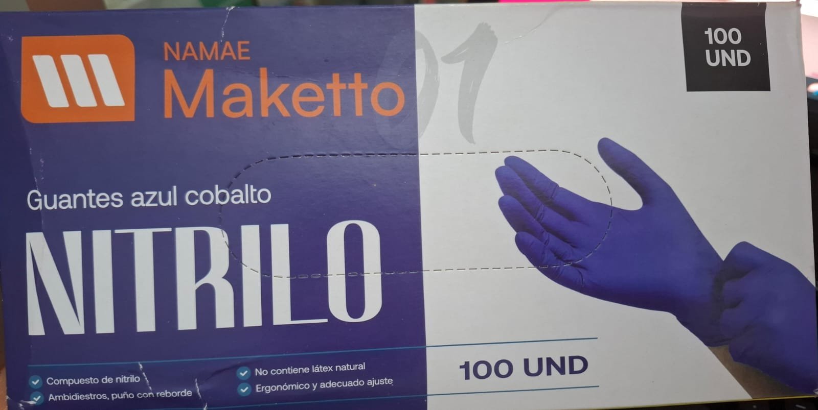 GUANTES DE NITRILO - AZUL COBALTO