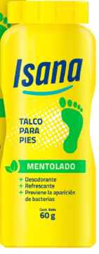 isana talco para pies mentolado