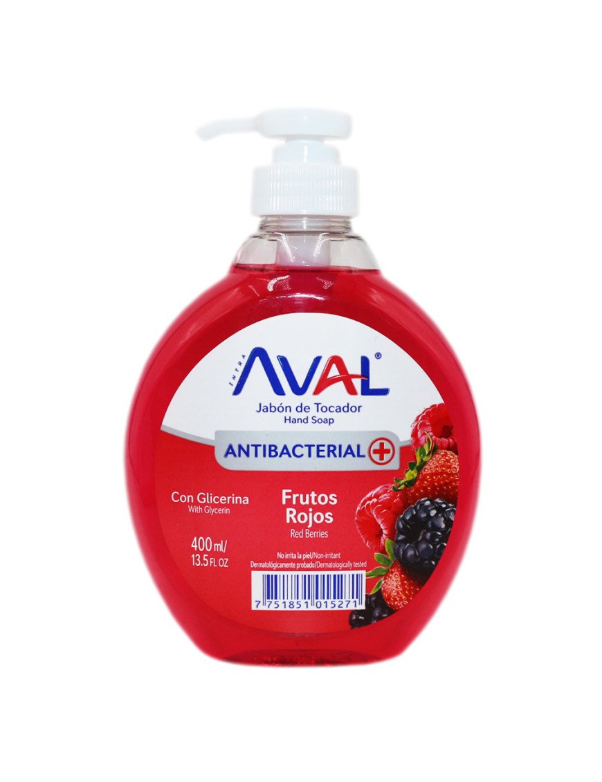 AVAL JABON LIQUIDO ANTIBACTERIAL FC X 400 ML. FRUTOS ROJOS