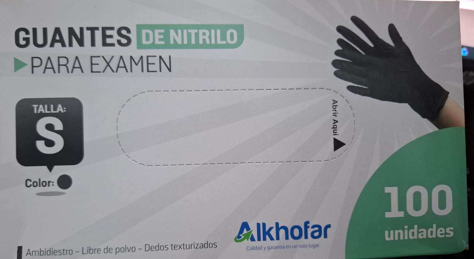 GUANTES DE NITRILO - NEGRO TALLA S