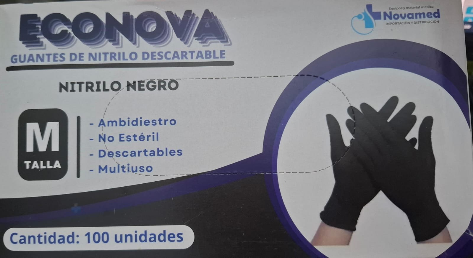 GUANTES DE NITRILO DESCARTABLE - NITRILO NEGRO TALLA M