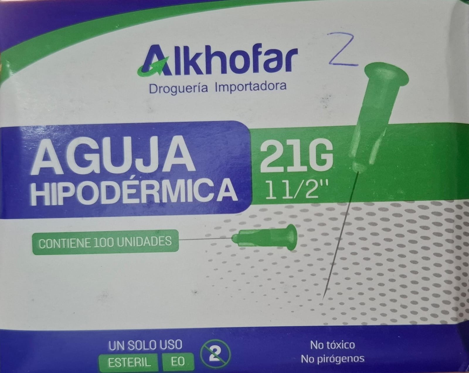 Aguja Hipodérmica descartable Estéril 21G 1  1/2
