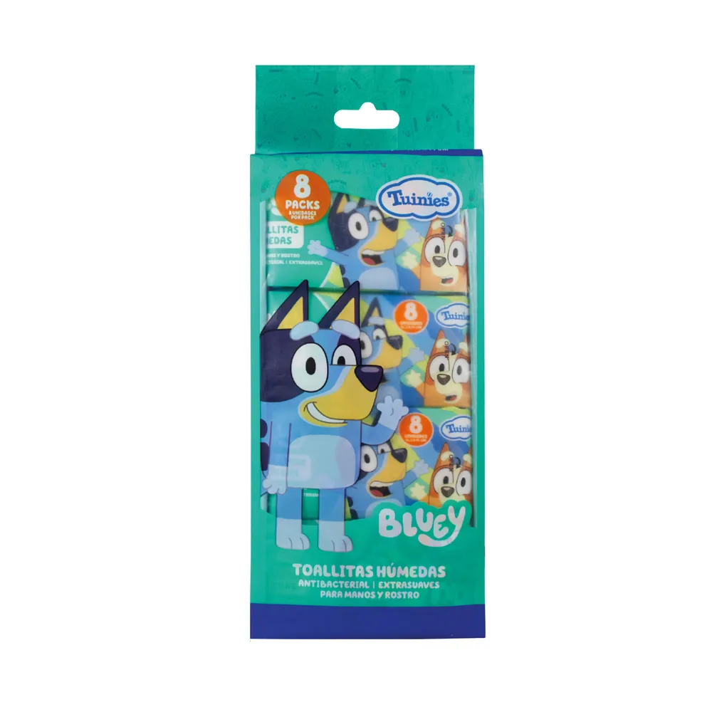 Toallitas Húmedas Tuinies Bluey Pack 8 x 8 Unidades