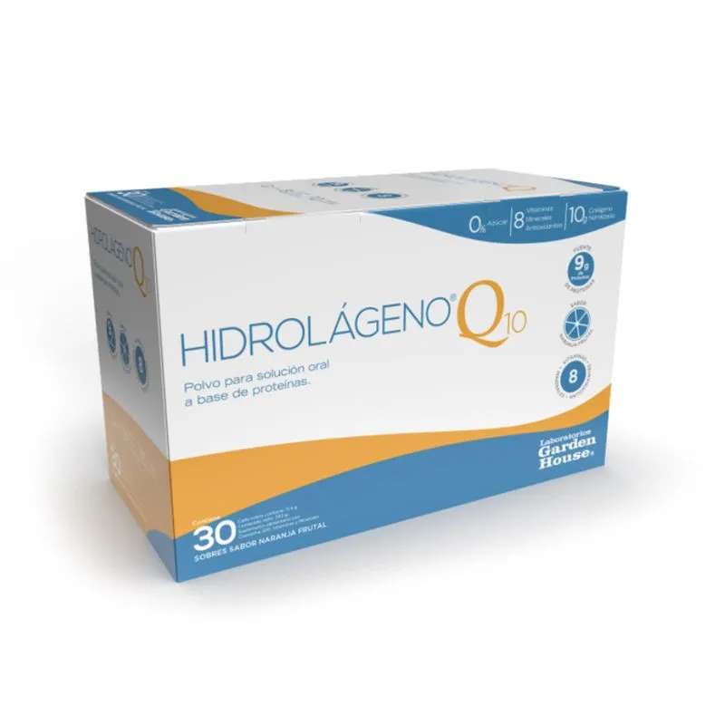 HIDROLÁGENO Q10 Polvo para solución oral sabor naranja frutal (30 sobres)