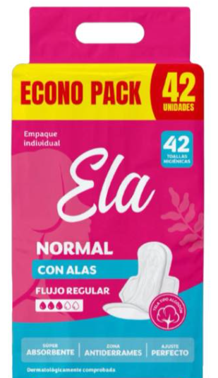 Toallas Higiénicas Normal x 42 und Ela Fem Care