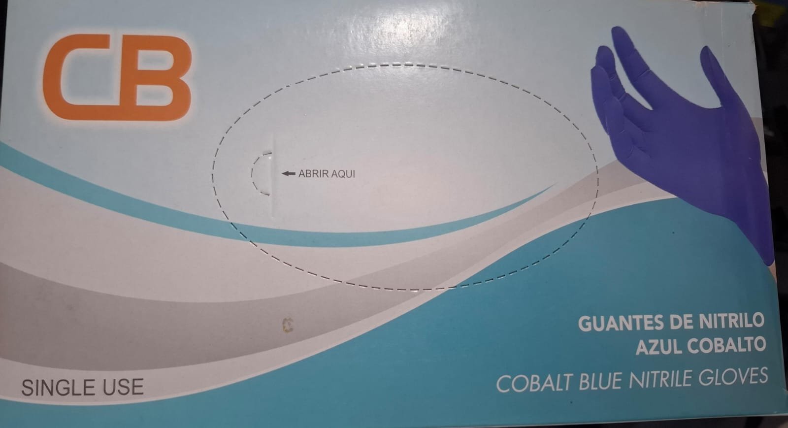 GUANTES DE NITRILO - AZUL COBALTO talla m
